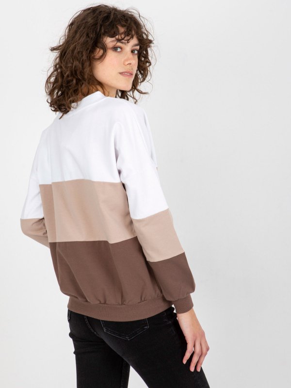 Bluza-RV-BL-8328.65P-biało-brązowy rozmiar - L/XL