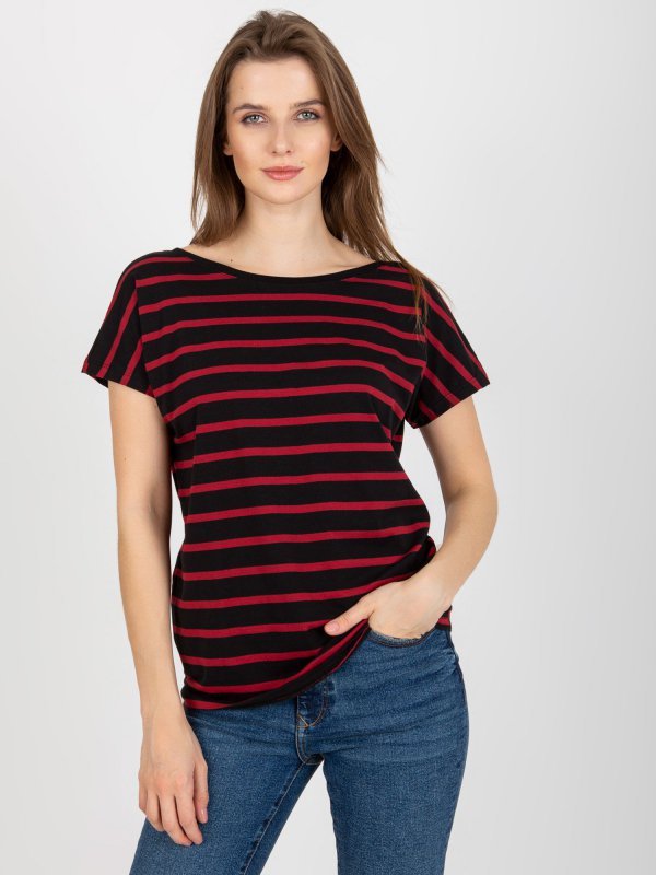 T-shirt-RV-TS-8568.75-czarno-czerwony rozmiar - L