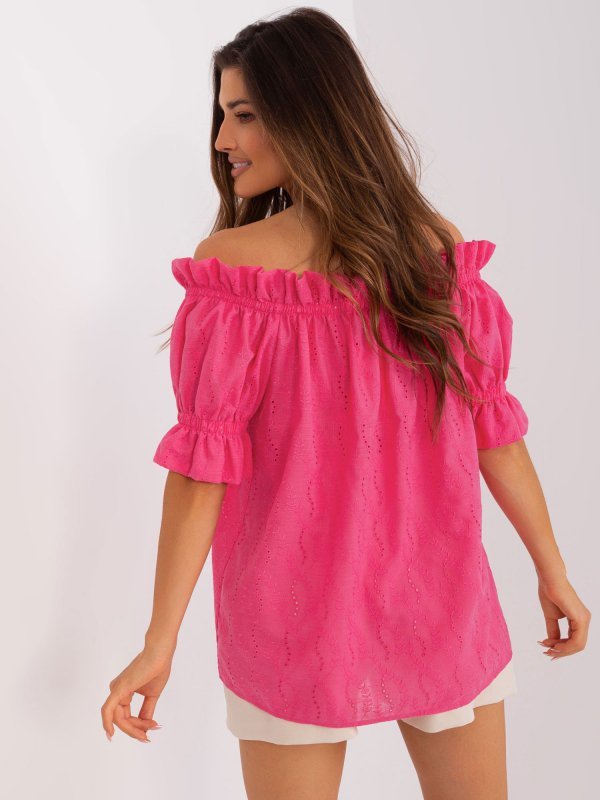 Bluzka-LK-BZ-509355.68P-ciemny różowy rozmiar - L/XL