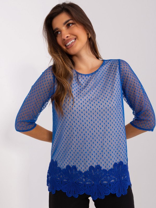 Bluzka-LK-BZ-506729.63P-ciemny niebieski rozmiar - 42