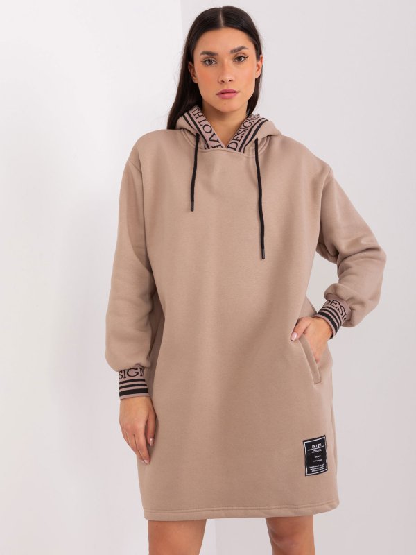 Tunika-RV-TU-9224.95P-ciemny bezowy rozmiar - L/XL