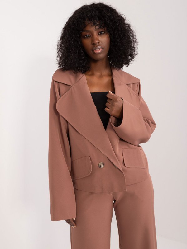 Marynarka-LK-MA-509578.20-brązowy rozmiar - L/XL