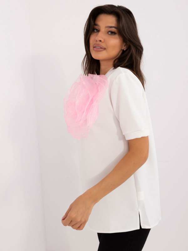 Bluzka-LK-BZ-509686.92-ecru rozmiar - S/M