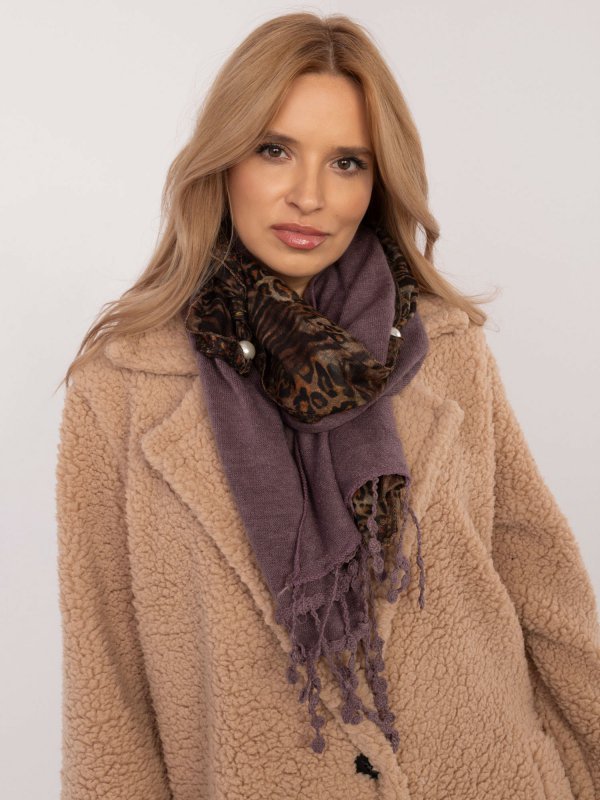 Szalik-AT-SZ-0247.83P-ciemny fioletowy rozmiar - ONE SIZE
