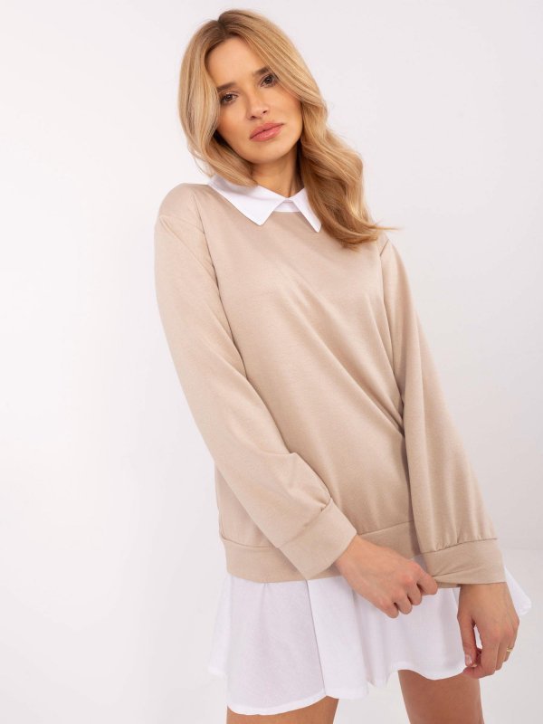 Bluzka-MI-BZ-A5997.49-beżowy rozmiar - ONE SIZE