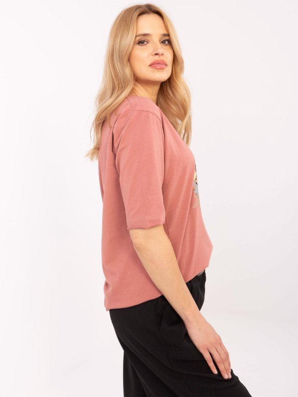 Bluzka-CLM-BZ-0119.36-ciemny różowy rozmiar - XL