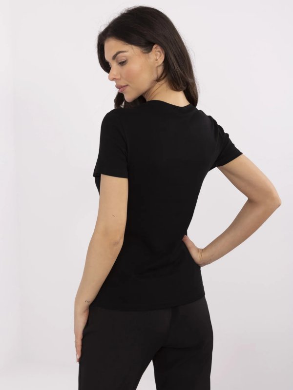 T-shirt-NM-TS-JX-09328.65P-czarno-różowy rozmiar - ONE SIZE