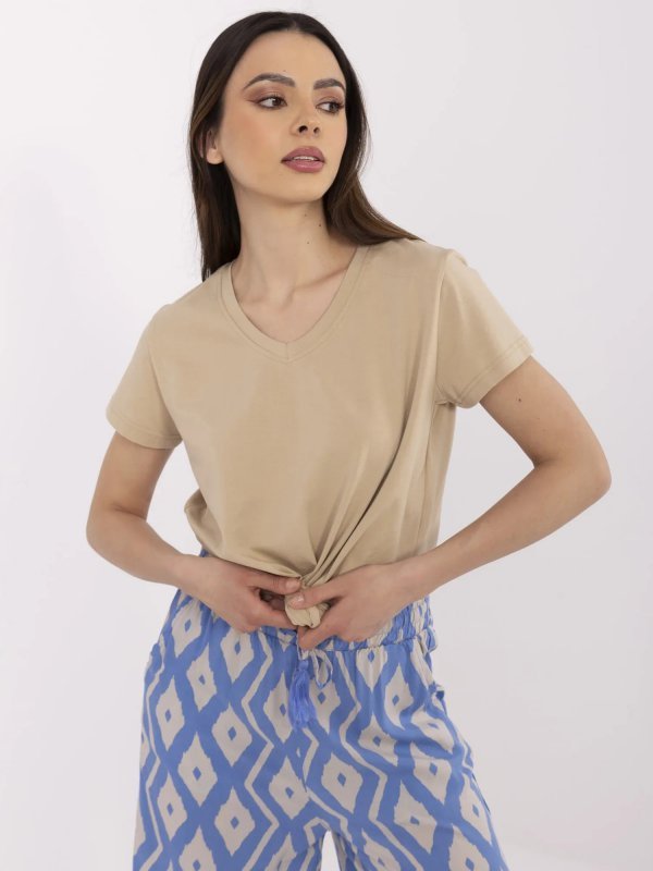T-shirt-CLM-TS-1639.12-beżowy rozmiar - L