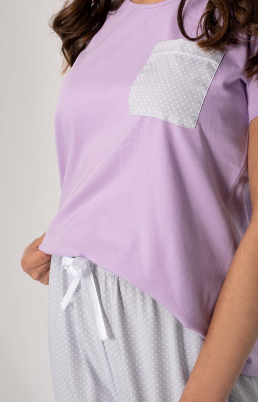 Piżama Damska Model Caroline 223854 Lila/Grey - Momenti Per Me