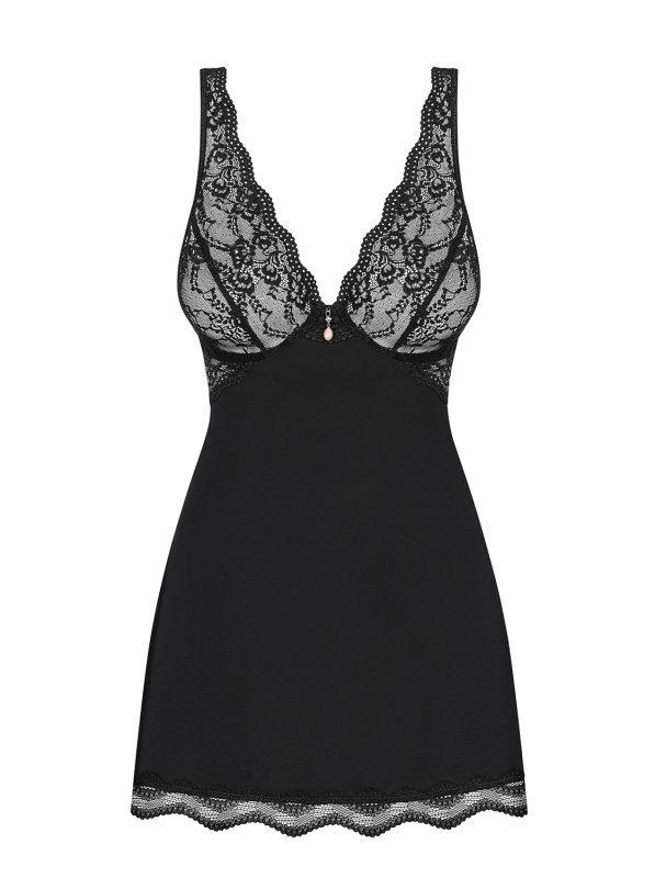 Obsessive Babydoll i stringi Luvae czarne