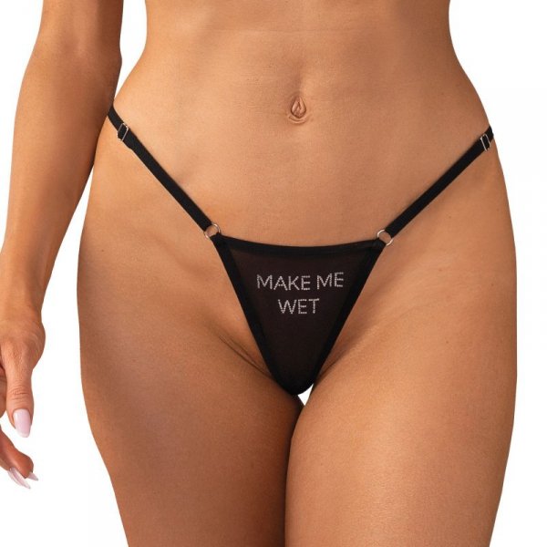 Obsessive Figi stringi Violami Wet czarne