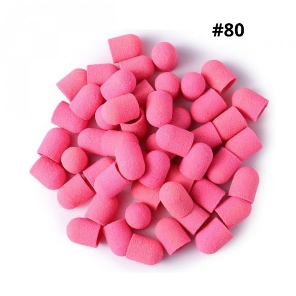 Schleifkappen PINK 10mm Körnung 80 / 10st.