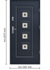StalProdukt Drzwi Zewnętrzne Stalowe 55 mm grubości  T20SO Reflex/Witraż  Antracyt
