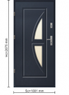 StalProdukt Drzwi Zewnętrzne Stalowe 55 mm grubości Wzór T20R  Antracyt Struktura