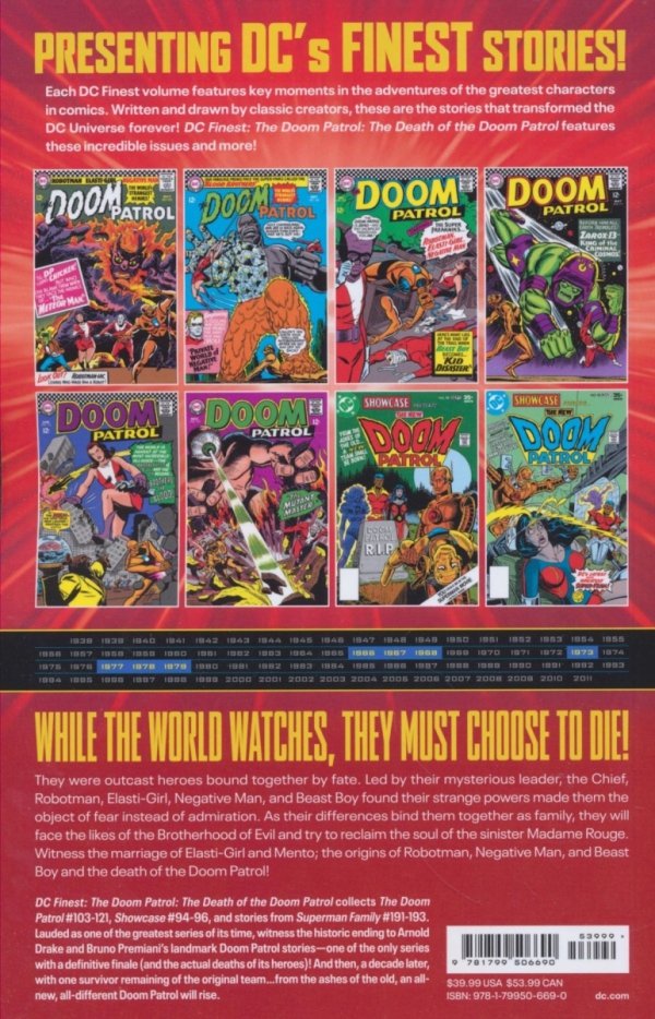 DC FINEST THE DOOM PATROL THE DEATH OF THE DOOM PATROL TP [9781799506690]