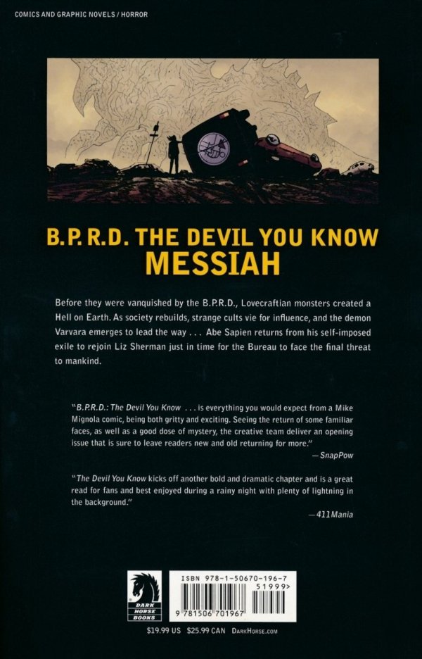 BPRD THE DEVIL YOU KNOW VOL 01 MESSIAH TP [9781506701967] **promocja TOMY**