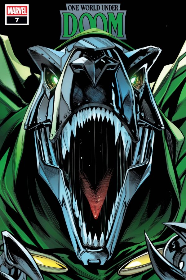 ONE WORLD UNDER DOOM #7 GEOFF SHAW DOOMASAUR VARIANT [75960620860900721]