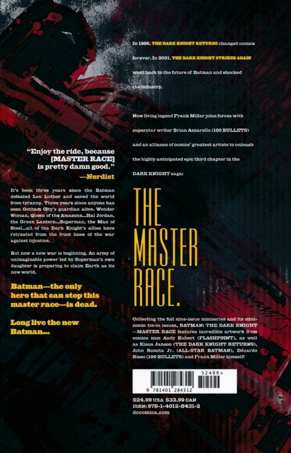 BATMAN THE DARK KNIGHT MASTER RACE TP [9781401284312] **PROMOCJA RABAT 40%**