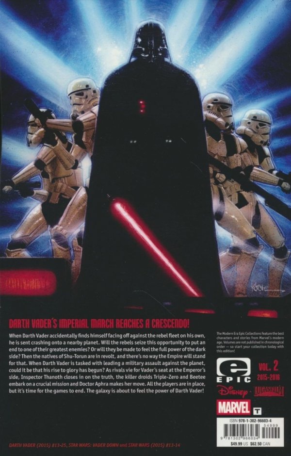 STAR WARS DARTH VADER MODERN ERA EPIC COLLECTION VADER DOWN TP [9781302966034]