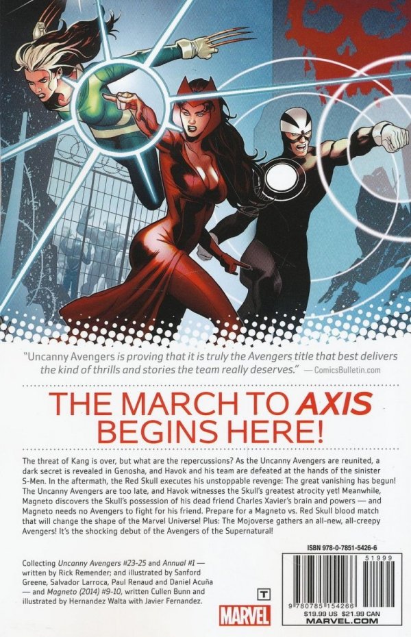 UNCANNY AVENGERS VOL 05 AXIS PRELUDE TP [9780785154266] **PROMOCJA TOMY**