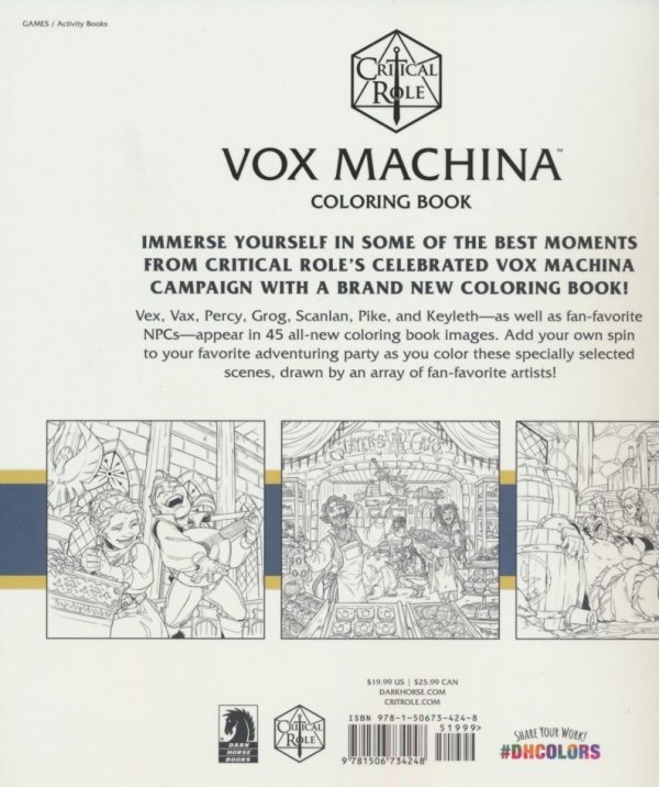 CRITICAL ROLE VOX MACHINA COLORING BOOK TP [9781506734248] **PROMOCJA RABAT 40%**