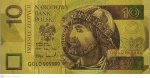 BANKNOT FANTAZYJNY POZŁACANY 10 ZŁOTYCH