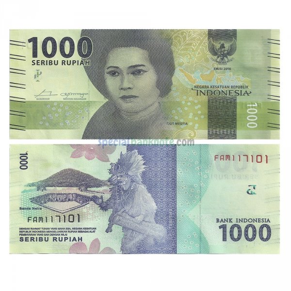 INDONEZJA Banknot 1000 Rupii 2016 UNC 