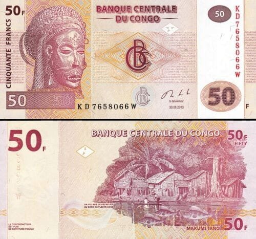 BANKNOT 50 FRANKÓW KONGO UNC