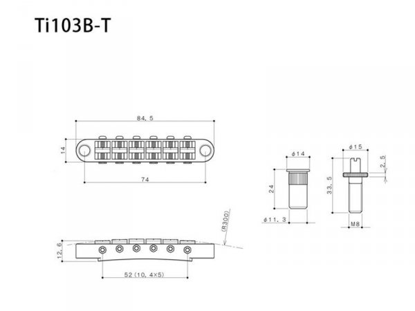 Mostek z tytanowymi siodełkami GOTOH TI103B-T (N)