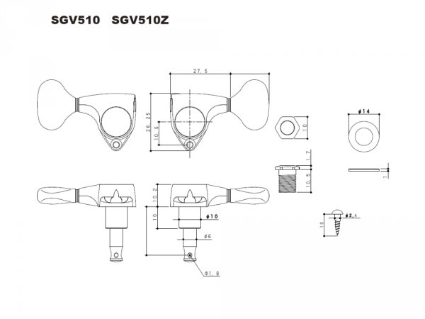 Klucze do gitary GOTOH SGV510Z-EN01 (XN,3+3)