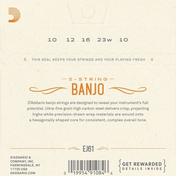 Struny do banjo 5str D'ADDARIO EJ61 (10-23)