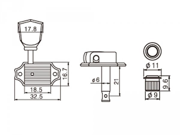 Klucze do gitary VPARTS VGX-44 (N, 3+3)