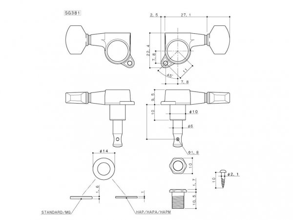 Klucze blokowane GOTOH SG381-07 MG (CK,6R)
