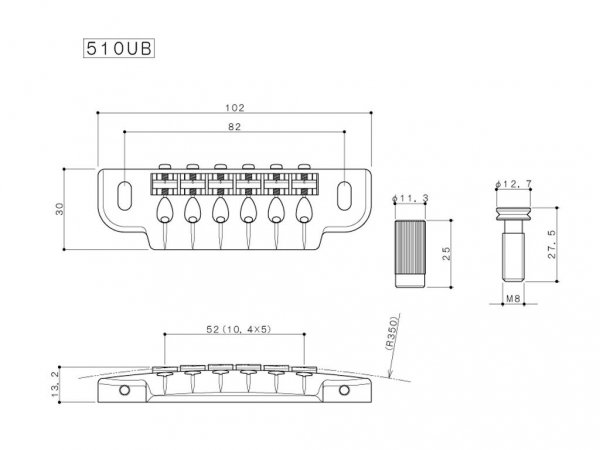 Mostek wraparound GOTOH 510UB (BK)