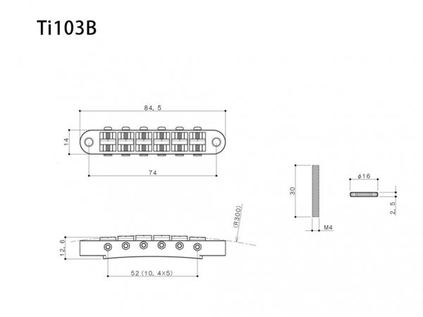 Mostek z tytanowymi siodełkami GOTOH TI103B (N)