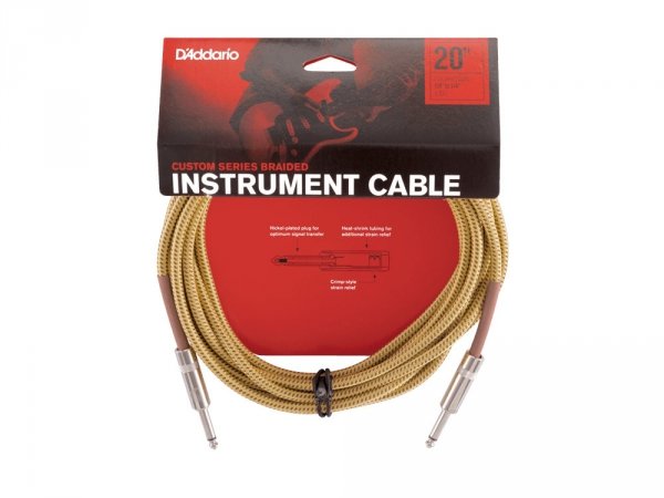 Kabel gitarowy D'ADDARIO PW-BG-20TW (6,10m)