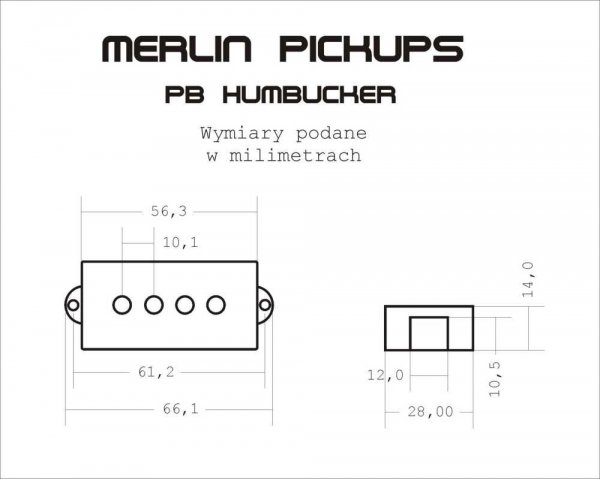 Przetwornik MERLIN PB Humbucker (WH)