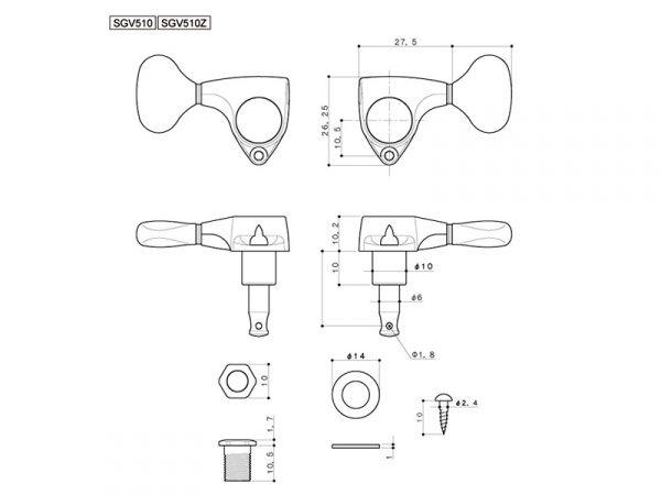Klucze blokowane GOTOH SGV510Z-A01 MG-T (BK, 3+3)