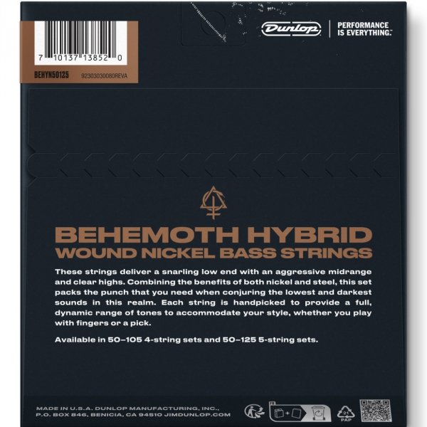 Struny DUNLOP Behemoth Hybrid Nickel (50-125) 5s