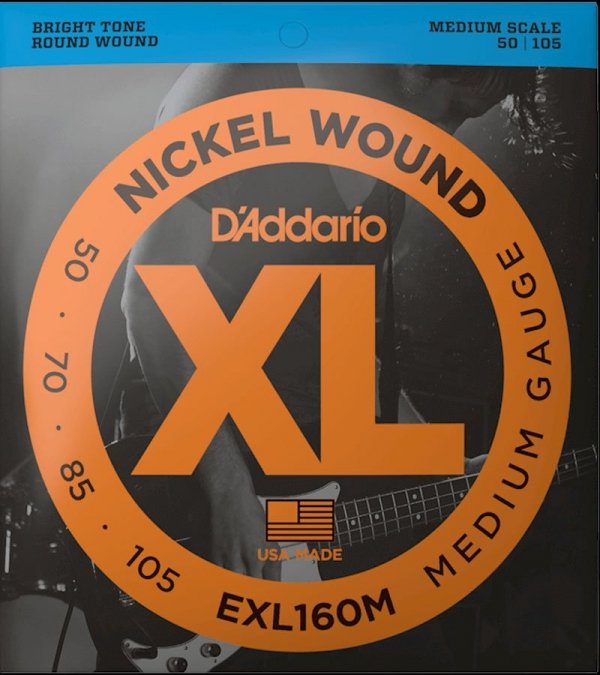 Struny D'ADDARIO Nickel EXL160M (50-105)