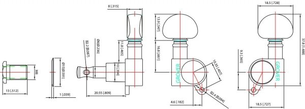 Klucze do gitary GROVER Mini Roto 205 (BC,6R)