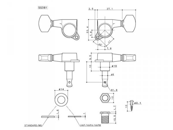 Klucze blokowane GOTOH SG381-07 MG-T (CR,3+3)