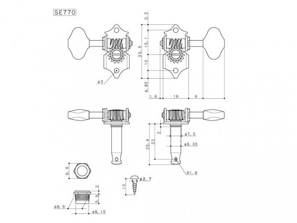 Klucze do gitary GOTOH SE770-06M (CK,3+3)