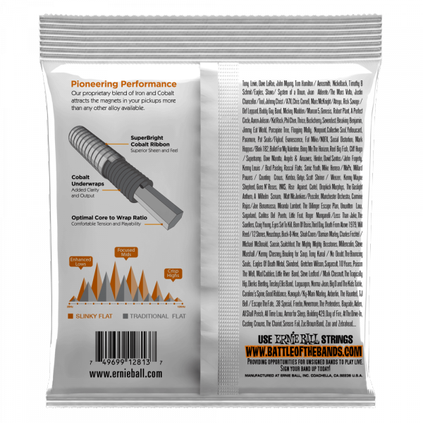 Struny ERNIE BALL 2813 Flatwound Cobalt (45-105)