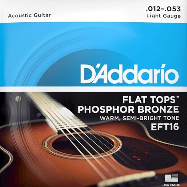 Struny D'ADDARIO Flat Tops Phosphor EFT16 (12-53)