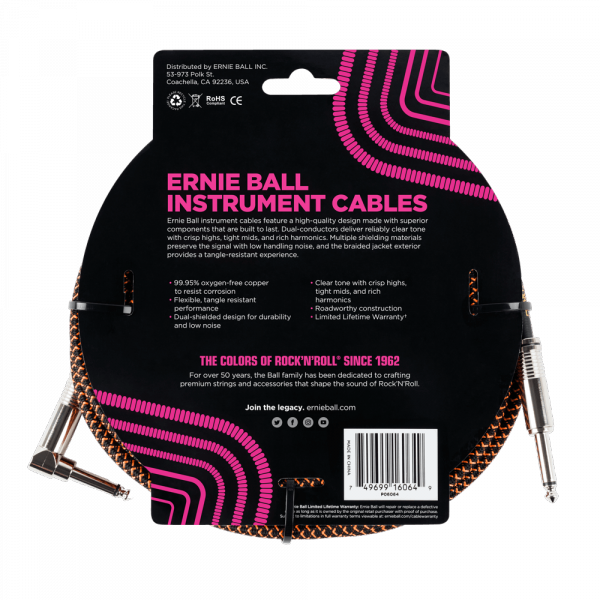 Kabel gitarowy ERNIE BALL 6064 (7,62m)