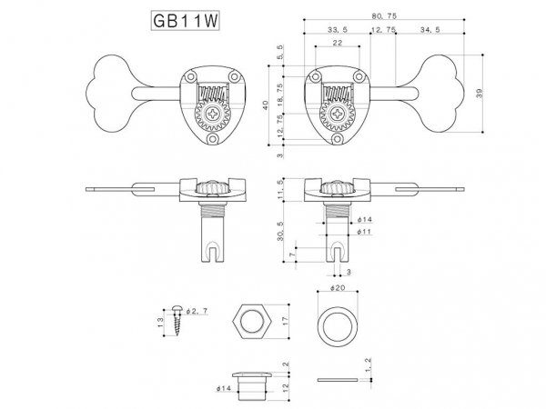 Pojedynczy klucz do basu GOTOH GB11W (CK,R)