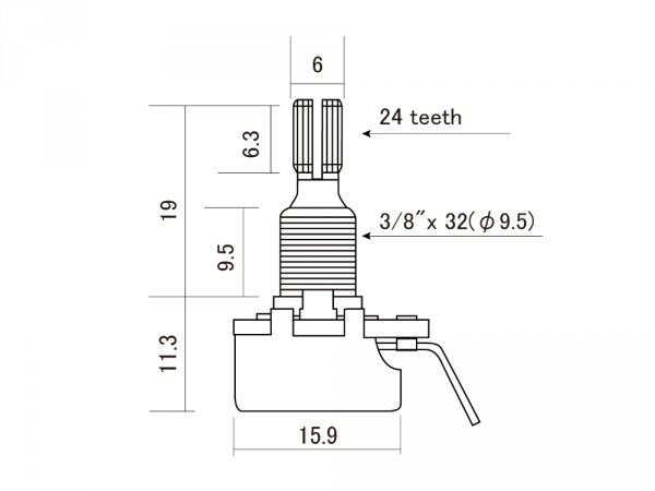 Potencjometr CTS Mini 250K audio (std)