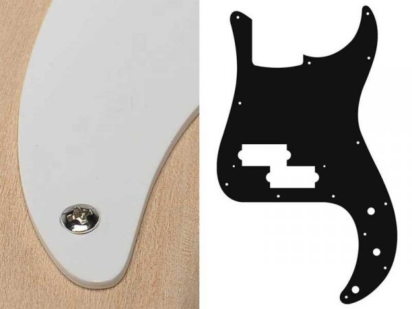 Pickguard BOSTON P.Bass, 1 warstwowy (WH)