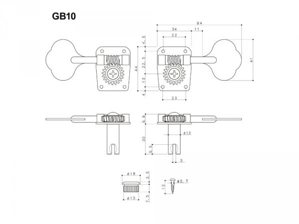 Klucze do basu GOTOH GB10 (BK, 4L)